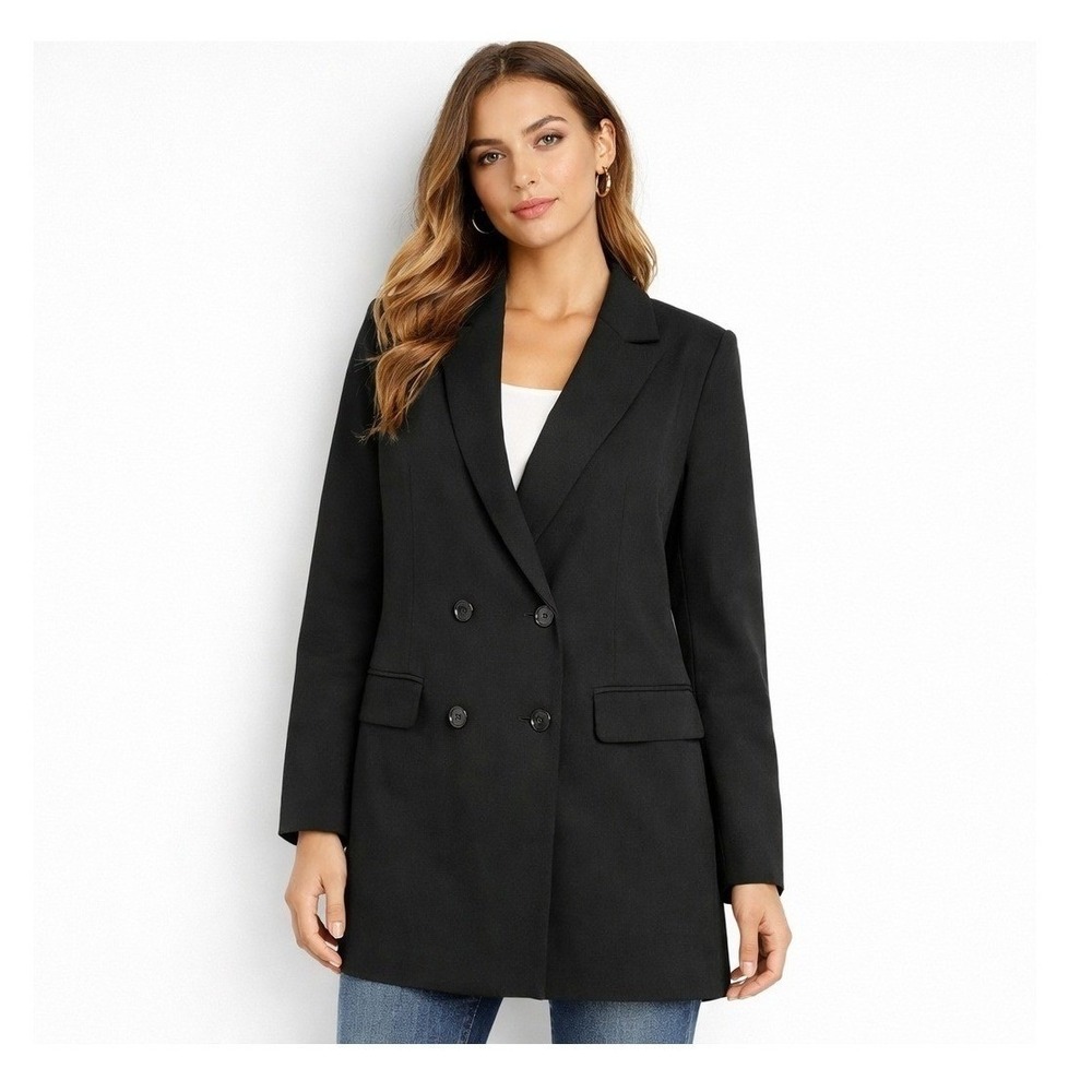 Nasty Gal Make That a Double Breasted Relaxed Blazer Black Size L VZY1983 NEW